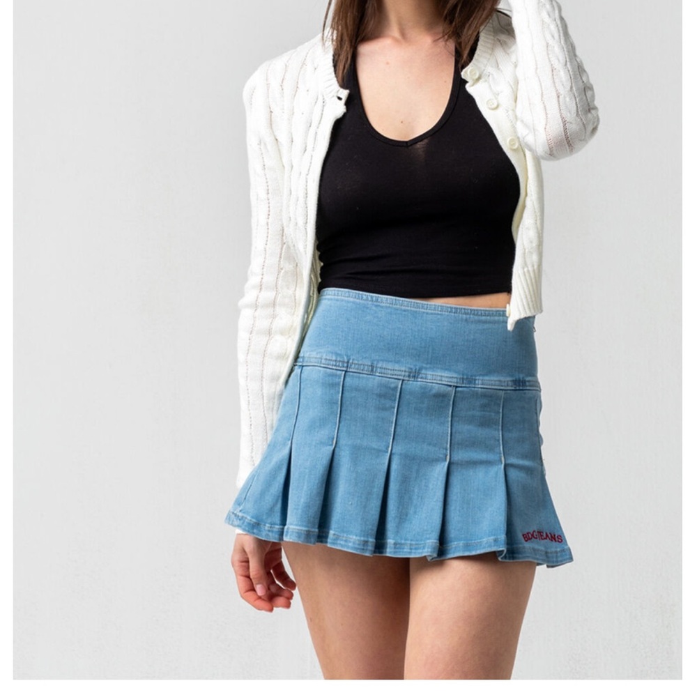 Urban Outfitters Blue Mini Skirt with Pleats